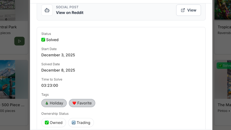Detailed data fields feature