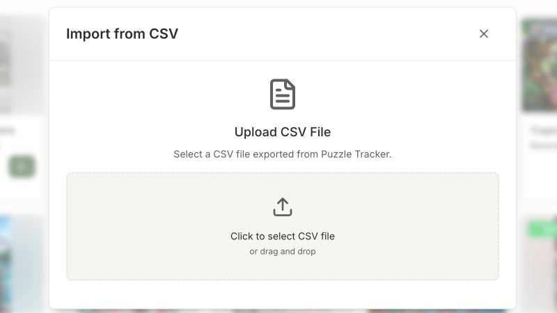Import from Puzzle Tracker feature